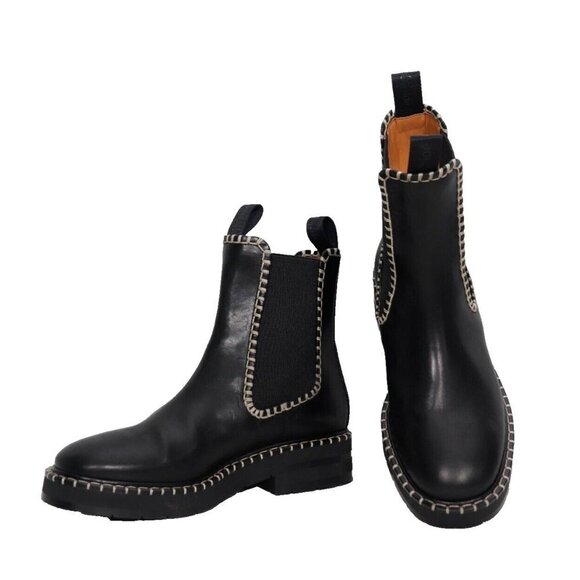 Chloé Women's Size EU 38 US8 Black Noua Chelsea Boots Leather Ankle Boot $1500 - Picture 5 of 10